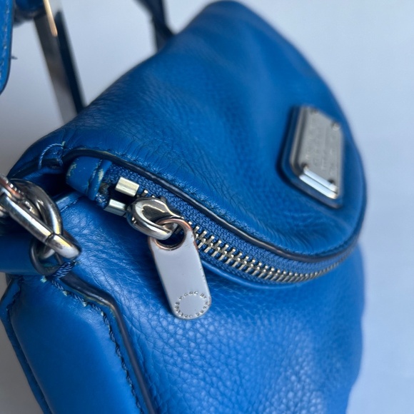 Marc Jacobs Blue Pebble Genuine Leather Crossbody Shoulder Bag - Picture 5 of 15